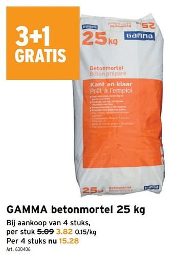 Promoties Gamma betonmortel - Gamma - Geldig van 13/07/2022 tot 26/07/2022 bij Gamma