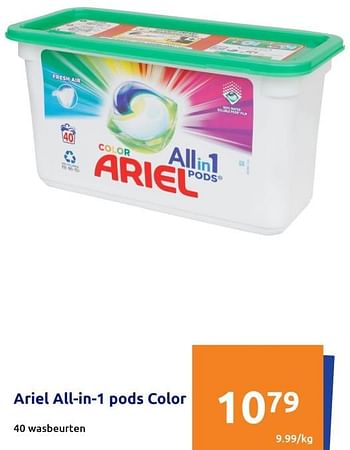 Promoties Ariel all-in-1 pods color - Ariel - Geldig van 13/07/2022 tot 19/07/2022 bij Action
