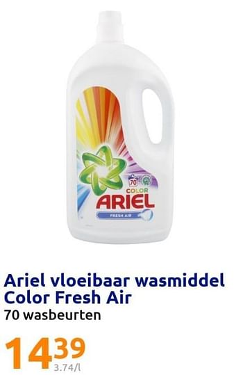 Promoties Ariel vloeibaar wasmiddel color fresh air - Ariel - Geldig van 13/07/2022 tot 19/07/2022 bij Action
