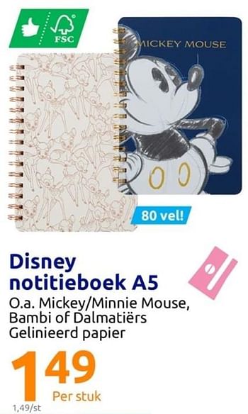 Promoties Disney notitieboek a5 - Disney - Geldig van 13/07/2022 tot 19/07/2022 bij Action