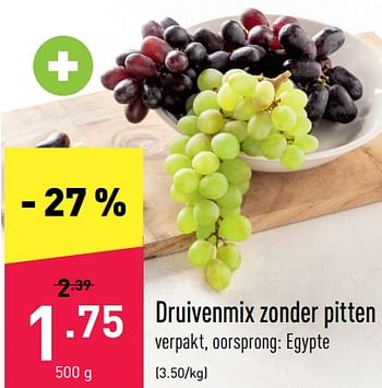 Promoties Druivenmix zonder pitten - Huismerk - Aldi - Geldig van 18/07/2022 tot 23/07/2022 bij Aldi