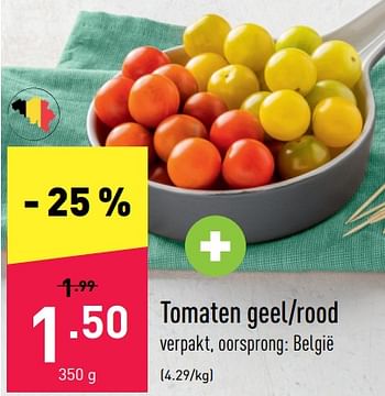 Promoties Tomaten geel-rood - Huismerk - Aldi - Geldig van 18/07/2022 tot 23/07/2022 bij Aldi