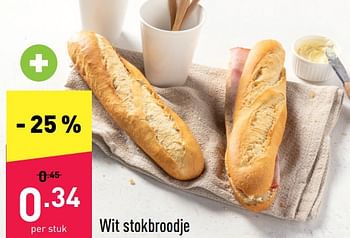 Promoties Wit stokbroodje - Huismerk - Aldi - Geldig van 18/07/2022 tot 23/07/2022 bij Aldi