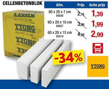 Promoties Cellenbetonblok - Ytong - Geldig van 13/07/2022 tot 21/07/2022 bij Hubo