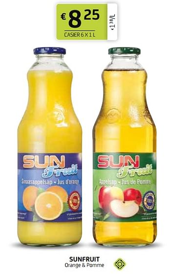 Promotions Sunfruit orange + pomme - sunfruit - Valide de 15/07/2022 à 28/07/2022 chez BelBev
