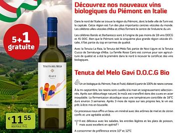Promotions Tenuta del melo gavi d.o.c.g bio - Vins blancs - Valide de 15/07/2022 à 28/07/2022 chez BelBev