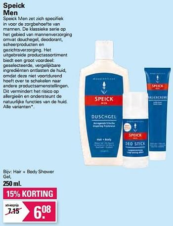 Promoties Speick men hair + body shower gel - Speick - Geldig van 13/07/2022 tot 30/07/2022 bij De Online Drogist
