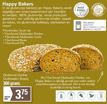 Promoties Happy bakers glutenvrij donker multizaden brood - Happy Bakers - Geldig van 13/07/2022 tot 30/07/2022 bij De Online Drogist