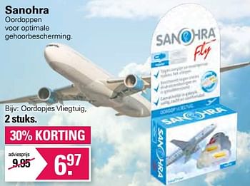 Promoties Sanohra oordopjes vliegtuig - Geldig van 13/07/2022 tot 30/07/2022 bij De Online Drogist