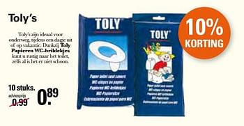 Promoties Toly’s papieren wc-brildekjes - Toly - Geldig van 13/07/2022 tot 30/07/2022 bij De Online Drogist
