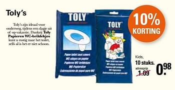 Promoties Toly’s papieren wc-brildekjes kids - Toly - Geldig van 13/07/2022 tot 30/07/2022 bij De Online Drogist