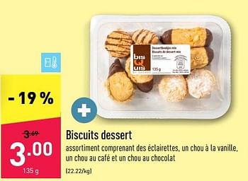 Promotions Biscuits dessert - Produit maison - Aldi - Valide de 18/07/2022 à 29/07/2022 chez Aldi