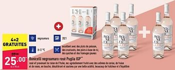 Promotions Bonicelli negroamaro rosé puglia igp - Vins rosé - Valide de 22/07/2022 à 29/07/2022 chez Aldi