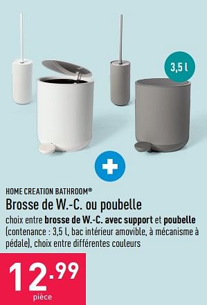 Promotions Brosse de w.-c. ou poubelle - Home Creation Bathroom - Valide de 20/07/2022 à 29/07/2022 chez Aldi