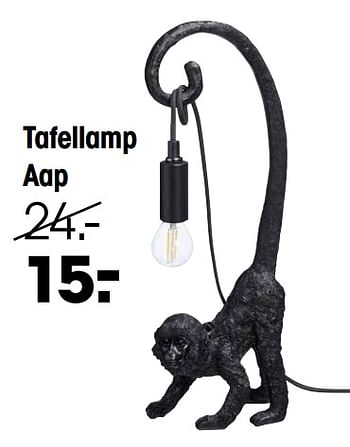 Promoties Tafellamp aap - Huismerk - Kwantum - Geldig van 18/07/2022 tot 21/08/2022 bij Kwantum