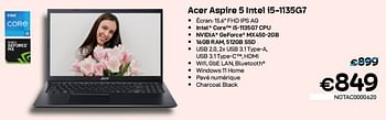 Promotions Acer aspire 5 intel i5-1135g7 - Acer - Valide de 01/07/2022 à 31/07/2022 chez Compudeals