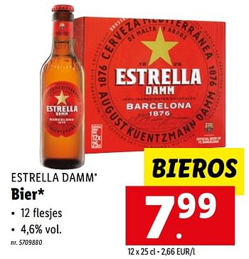 Promoties Bier - Estrella Damm - Geldig van 25/07/2022 tot 30/07/2022 bij Lidl