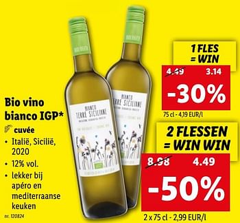 Promoties Bio vino bianco igp - Witte wijnen - Geldig van 25/07/2022 tot 30/07/2022 bij Lidl
