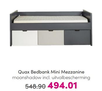Promoties Quax bedbank mini mezzanine moonshadow incl uitvalbescherming - Quax - Geldig van 17/07/2022 tot 23/07/2022 bij Baby & Tiener Megastore