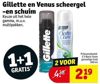 Promoties Basic foam gevoelige huid - Gillette - Geldig van 19/07/2022 tot 24/07/2022 bij Kruidvat