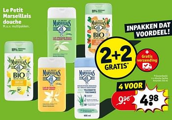 Promoties Douche zachte amandel - Le Petit Marseillais - Geldig van 19/07/2022 tot 24/07/2022 bij Kruidvat