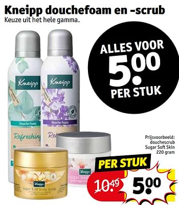 Promoties Douchescrub sugar soft skin - Kneipp - Geldig van 19/07/2022 tot 24/07/2022 bij Kruidvat