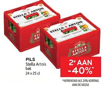 Promotions Pils stella artois 2e aan -40% - Stella Artois - Valide de 27/07/2022 à 09/08/2022 chez Alvo