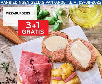 Promoties Pizzaburgers 3+1 gratis - Huismerk - Alvo - Geldig van 27/07/2022 tot 09/08/2022 bij Alvo