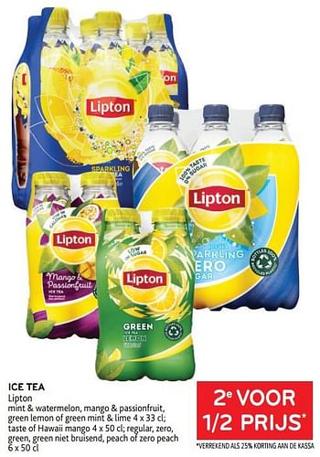 Promoties Ice tea lipton 2e voor 1-2 prijs - Lipton - Geldig van 27/07/2022 tot 09/08/2022 bij Alvo