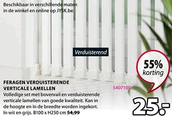 Promoties Feragen verduisterende verticale lamellen - Huismerk - Jysk - Geldig van 18/07/2022 tot 31/07/2022 bij Jysk