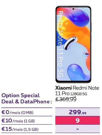 Promotions Xiaomi redmi note 11 pro 128gb 5g - Xiaomi - Valide de 01/07/2022 à 31/07/2022 chez Proximus