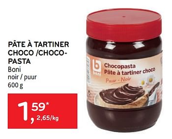 Promoties Pâte à tartiner choco boni - Boni - Geldig van 27/07/2022 tot 09/08/2022 bij Alvo