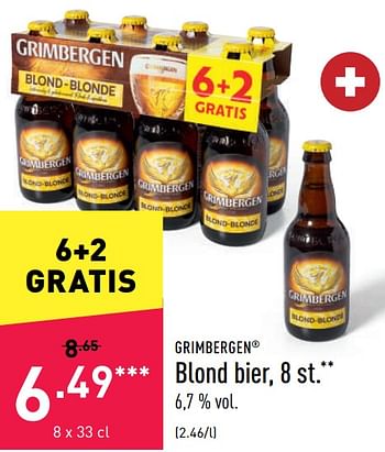 Promoties Blond bier - Grimbergen - Geldig van 29/07/2022 tot 05/08/2022 bij Aldi