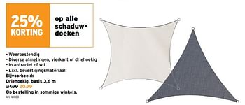 Promoties Schaduwdoeken driehoekig, basis - Handson - Geldig van 20/07/2022 tot 26/07/2022 bij Gamma
