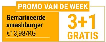 Promoties Gemarineerde smashburger - Huismerk - Budgetslager - Geldig van 20/07/2022 tot 26/07/2022 bij Budgetslager