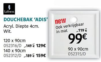 Promoties Douchebak adis - Lafiness - Geldig van 14/07/2022 tot 14/08/2022 bij HandyHome