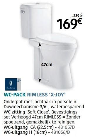 Promoties Wc-pack rimless x-joy - Van Marcke - Geldig van 14/07/2022 tot 14/08/2022 bij HandyHome