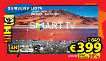 Promoties Samsung led tv ue50tu7092 - Samsung - Geldig van 22/07/2022 tot 31/07/2022 bij ElectroStock