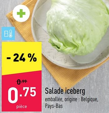 Promotions Salade iceberg - Produit maison - Aldi - Valide de 25/07/2022 à 30/07/2022 chez Aldi