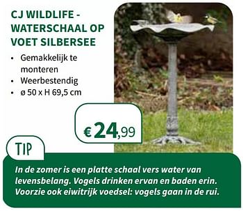 Promoties Cj wildlife - waterschaal op voet silbersee - CJ Wildlife - Geldig van 13/07/2022 tot 31/07/2022 bij Horta