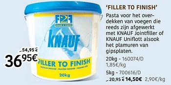 Promotions Filler to finish - Knauf - Valide de 14/07/2022 à 14/08/2022 chez HandyHome