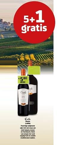 Promoties Cielo merlot - Rode wijnen - Geldig van 29/07/2022 tot 11/08/2022 bij BelBev