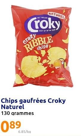 Promotions Chips gaufrées croky naturel - Croky - Valide de 20/07/2022 à 27/07/2022 chez Action