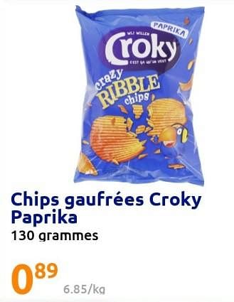 Promotions Chips gaufrées croky paprika - Croky - Valide de 20/07/2022 à 27/07/2022 chez Action