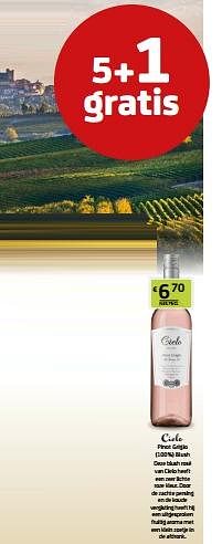 Promoties Cielo pinot grigio blush - Rosé wijnen - Geldig van 29/07/2022 tot 11/08/2022 bij BelBev