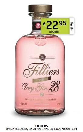 Promoties Filliers dry gin 28 pink - Filliers - Geldig van 29/07/2022 tot 11/08/2022 bij BelBev