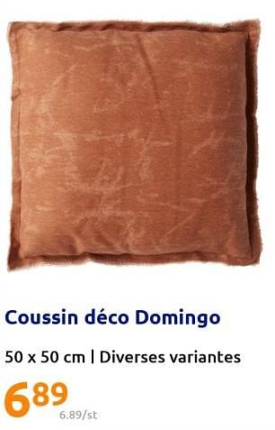 Promotions Coussin déco domingo - Produit Maison - Action - Valide de 20/07/2022 à 27/07/2022 chez Action