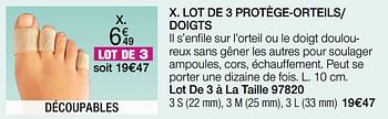 Promotions Lot de 3 protège-orteils- doigts - Epitact - Valide de 15/07/2022 à 31/12/2022 chez Damart