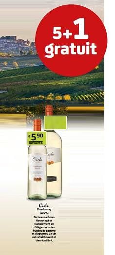 Promotions Cielo chardonnay - Vins blancs - Valide de 29/07/2022 à 11/08/2022 chez BelBev