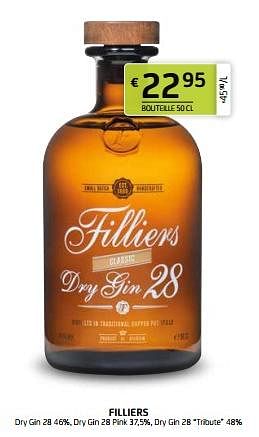 Promotions Filliers dry gin 28 - Filliers - Valide de 29/07/2022 à 11/08/2022 chez BelBev